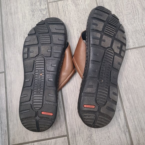 Rockport men's thong sandals memory foam shock absorbing brown size 13 - Picture 5 of 6